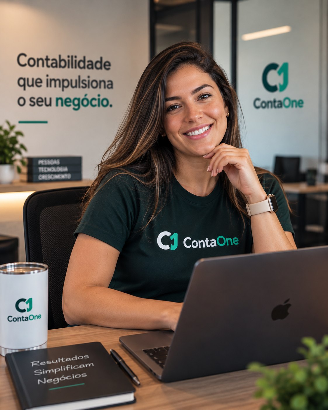 Especialista ContaOne apresentando o sistema financeiro